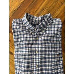 Polo Ralph Lauren Oxford Dress Shirt Mens Sz XXL Plaid Checkered